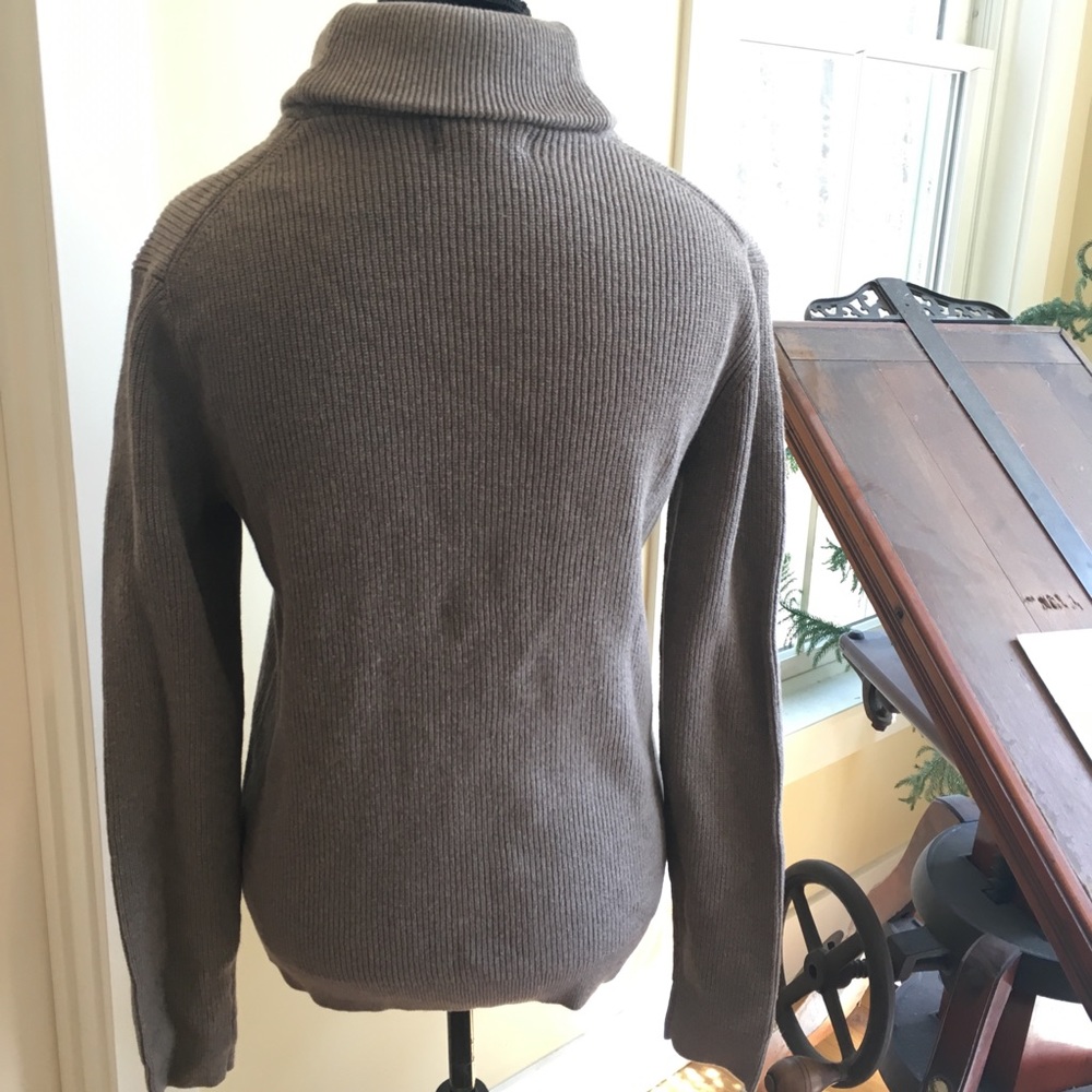 Banana Republic Taupe Cotton Shawl Collar Sweater - Picture 3 of 6